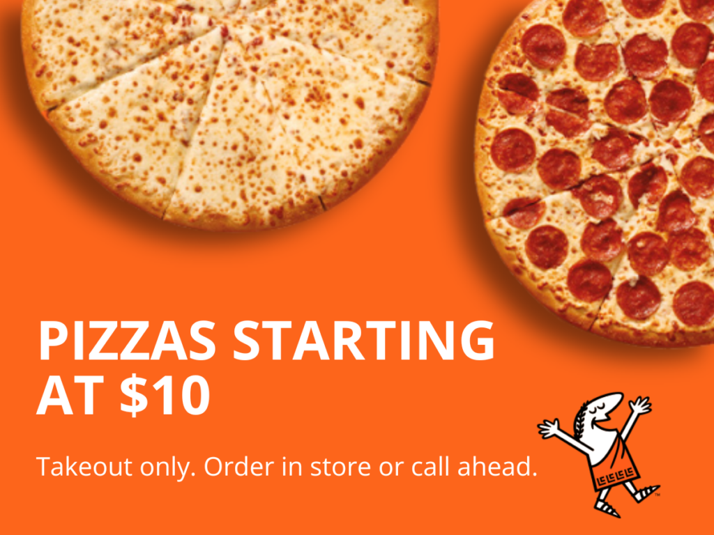 Little Caesars pizzas starting at $10 at Kmart St. Thomas, takeout only, order in store or call ahead